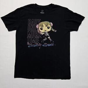 Britney Spears Shirt Baby One More Time Black Pop Funko Womens L Graphic Tee